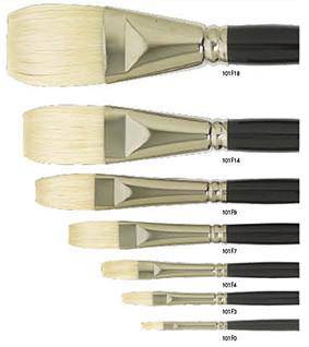 101F Art Basics Bristle Flat Brush Long Handle - ArtStore Online