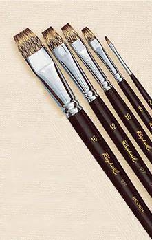 877 Series Raphael Kevrin Mongoose Flat long handle Brush - ArtStore Online
