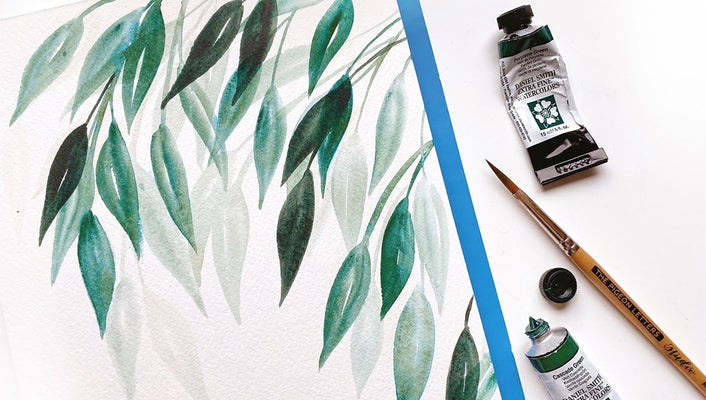Easy Watercolor Leaves with Daniel Smith Watercolour Paints