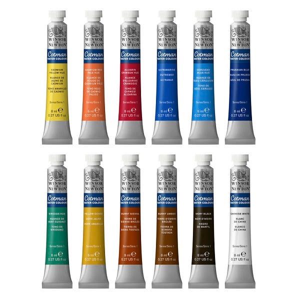 Winsor & Newton Cotman Watercolour 8ml Tube Set 12 - ArtStore Online