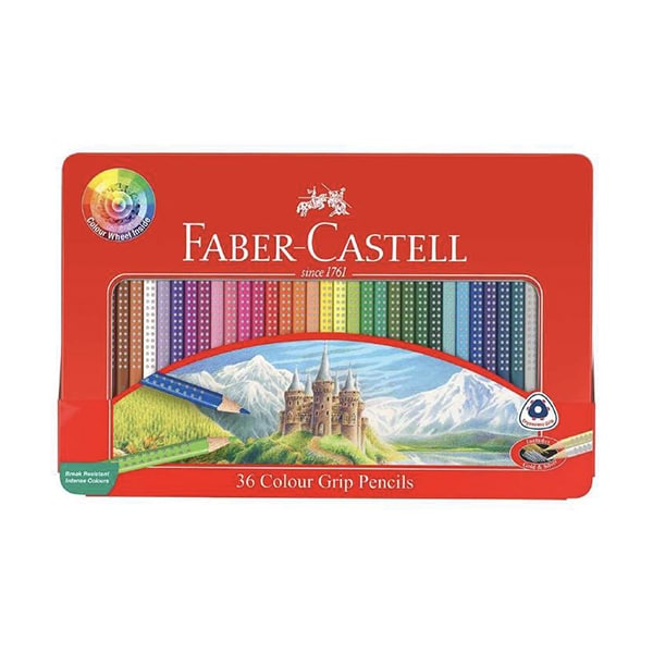 Faber-Castell Colour Grip Pencil Tin Set 36 with Colour Wheel - ArtStore Online