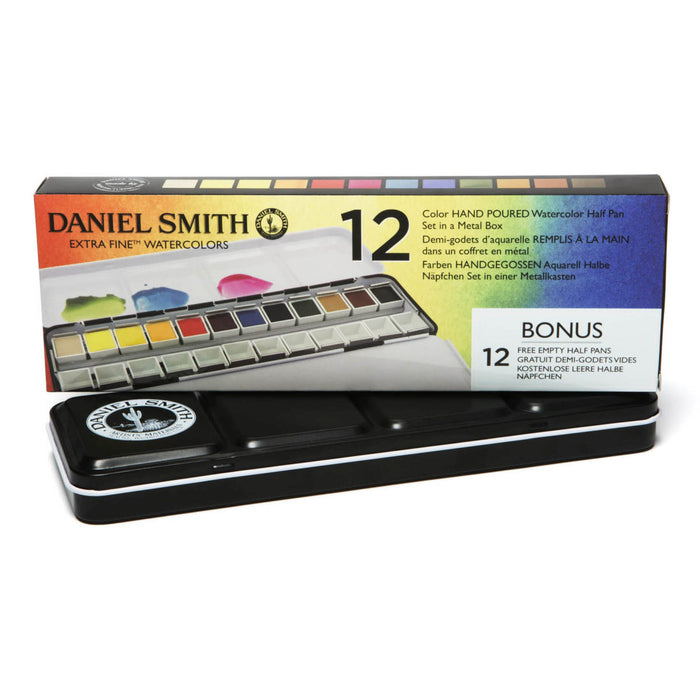 Daniel Smith Hand Poured Half Pan Metal Box Set 12 - ArtStore Online