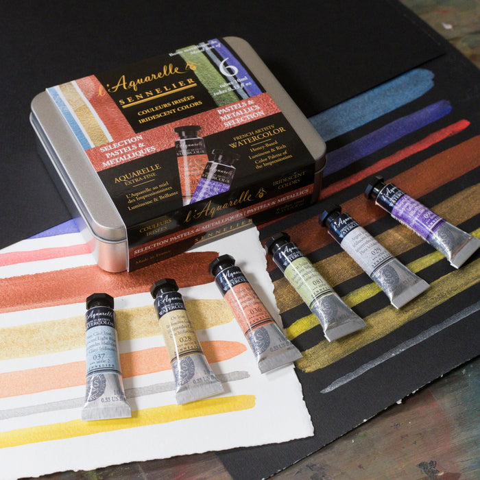 Sennelier Artist Iridescent Watercolour Pastels & Metallics Set of 6 - ArtStore Online
