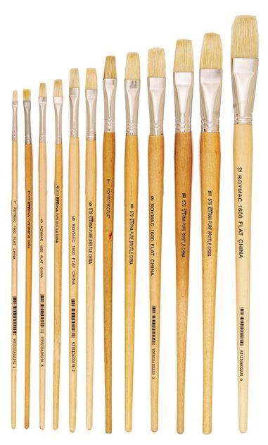 Art Basics 579 Eterna Brush Flat Brush Long Handle - Size 2 - ArtStore Online