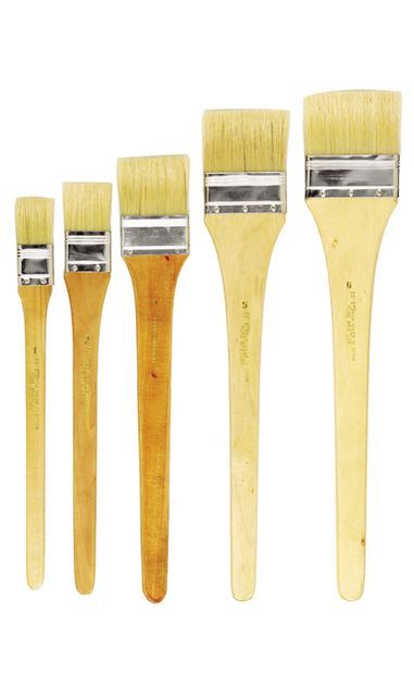 Art Basics 691 Flat White Bristle Long Handle Brushes - ArtStore Online