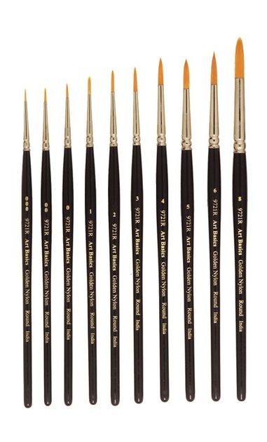 Art Basics 9721R Golden Taklon Round Brush - Size 0 - ArtStore Online