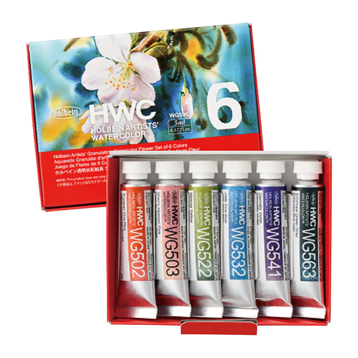 Holbein Granulating Watercolour Flower Set of 6 - ArtStore Online