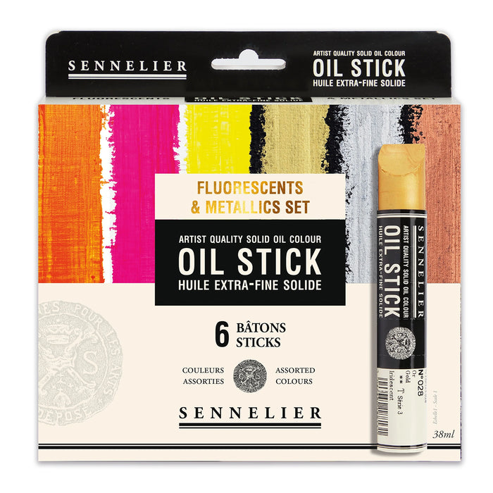 Sennelier Artist Oil Stick Fluorescents & Metallics Set of 6 - ArtStore Online