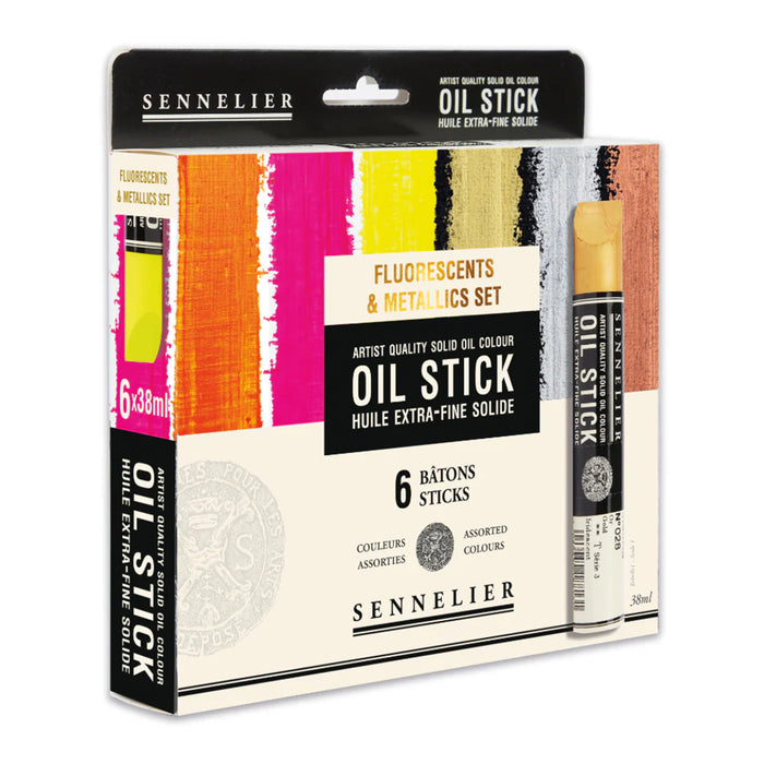 Sennelier Artist Oil Stick Fluorescents & Metallics Set of 6 - ArtStore Online