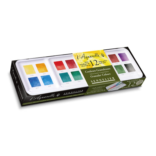 Sennelier Watercolour Half Pan Set of 12 - Granulated Colours - ArtStore Online