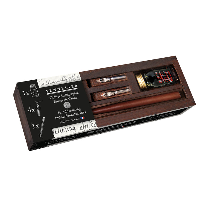 Sennelier Indian Ink Calligraphy Wooden Box Set - ArtStore Online