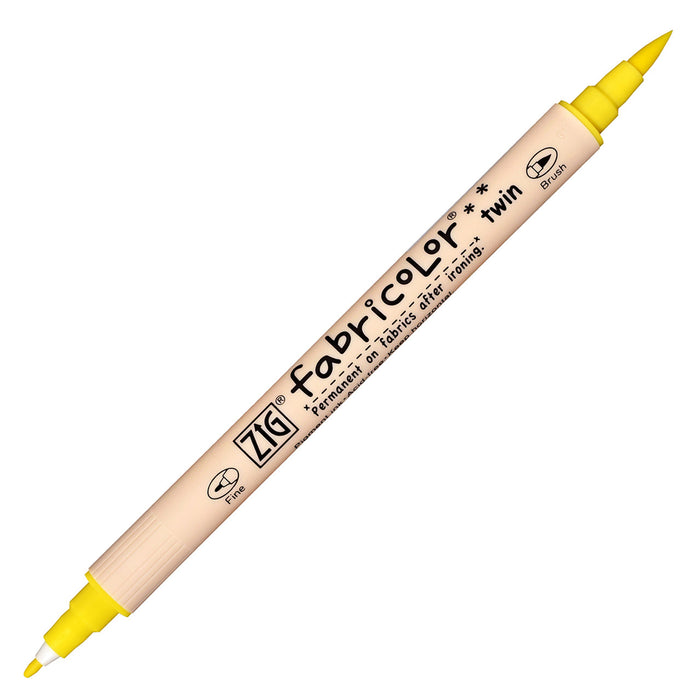 ZIG Fabricolour Twin Tip Marker - Yellow - ArtStore Online