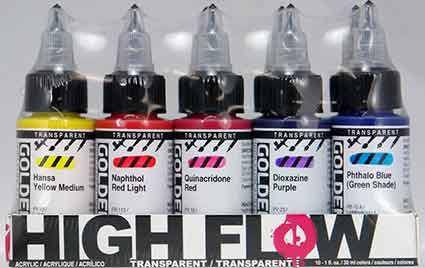 Golden High Flow Transparent Acrylic Paint Set 10 - ArtStore Online