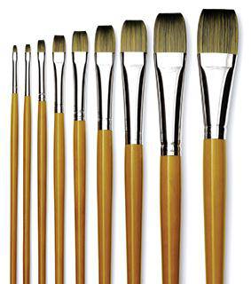 Isabey Isacryl 6562 Long Handle FLAT Artist Brushes - ArtStore Online