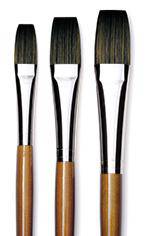 Isabey Isacryl 6582 Long Handle LONG FLAT Artist Brushes - ArtStore Online