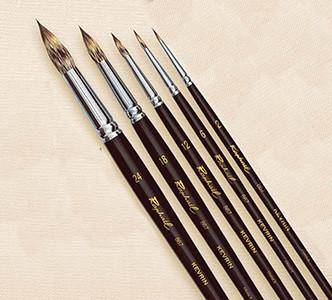 867 Series Raphael Kevrin Mongoose Round Brush Long Handle - ArtStore Online