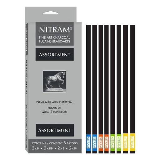 Nitram Acadamie Fusains Assorted - Pack 8 - ArtStore Online