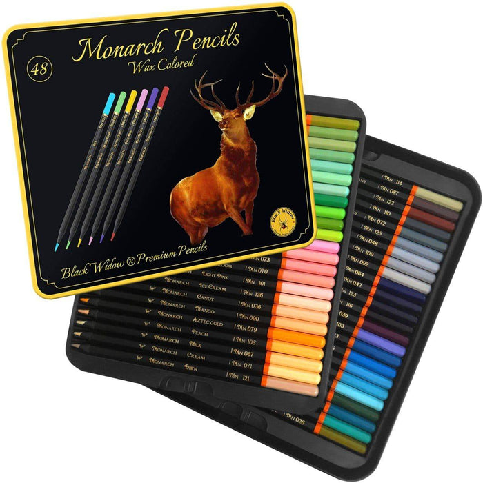 Black Widow Colour Pencils - Monarch Set of 48 - ArtStore Online