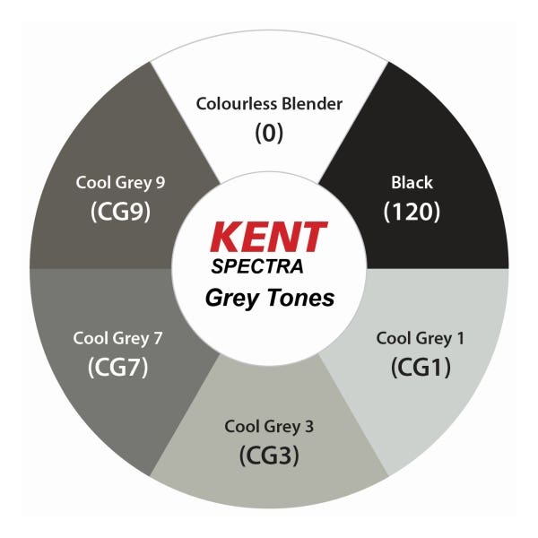 Kent Spectra Graphic Design Marker Set 6 (Grey) - ArtStore Online