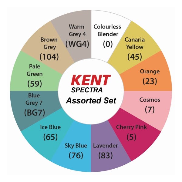 Kent Spectra Graphic Design Marker Assorted Set 12 - ArtStore Online
