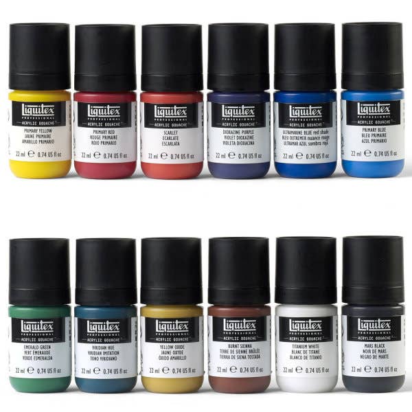 Liquitex Professional Acrylic Gouache Essentials Paint Set 12 - ArtStore Online