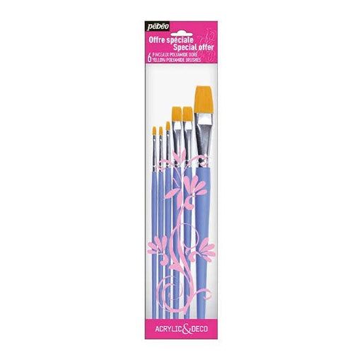Pebeo Poly Flat Brush Set 6 - ArtStore Online