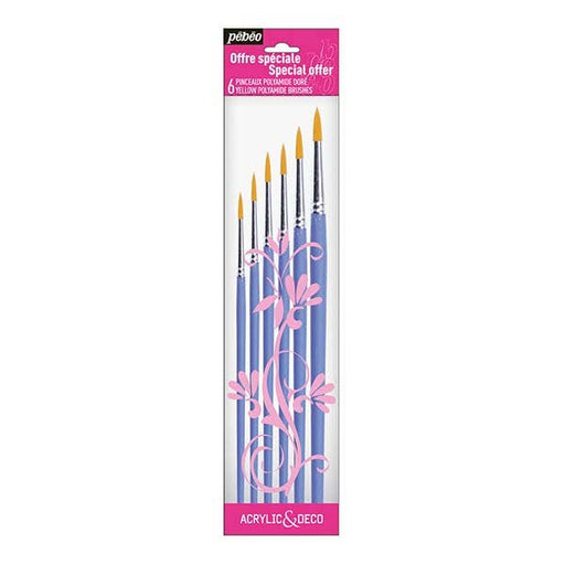 Pebeo Poly Round Brush Set 6 - ArtStore Online