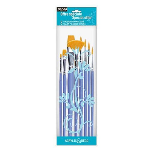 Pebeo Poly Assorted Brush Set 8 - ArtStore Online