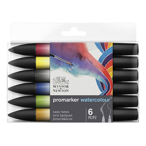Winsor & Newton Promarker Watercolour Set 6 (Basic Tones) - ArtStore Online