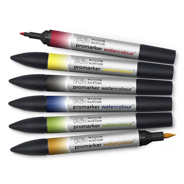 Winsor & Newton Promarker Watercolour Set 6 (Basic Tones) - ArtStore Online