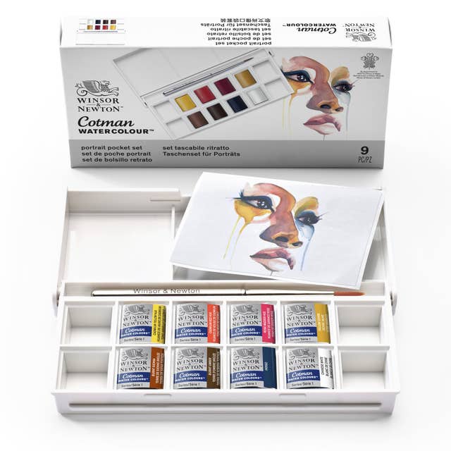 Winsor & Newton Cotman Half Pan Watercolour Pocket Set (Portrait) - ArtStore Online