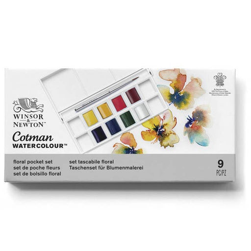 Winsor & Newton Cotman Half Pan Watercolour Pocket Set (Floral) - ArtStore Online