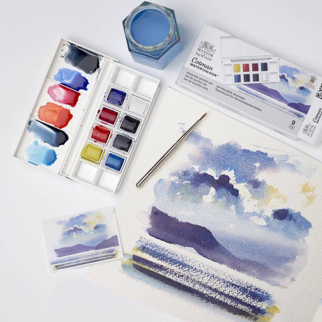 Winsor & Newton Cotman Half Pan Watercolour Pocket Set (Skyscape) - ArtStore Online