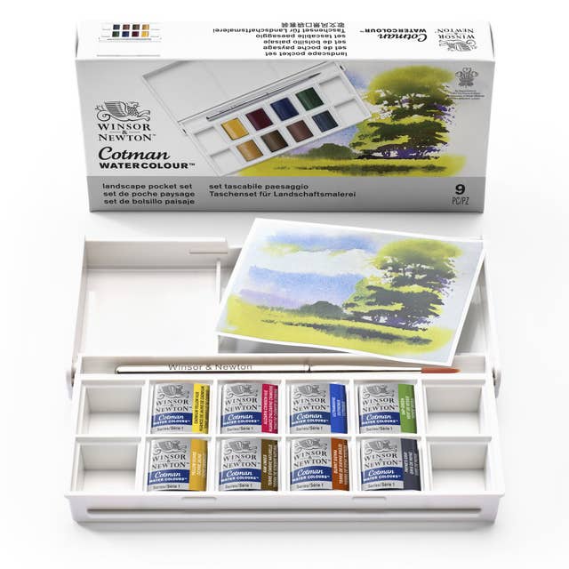 Winsor & Newton Cotman Half Pan Watercolour Pocket Set (Landscape) - ArtStore Online