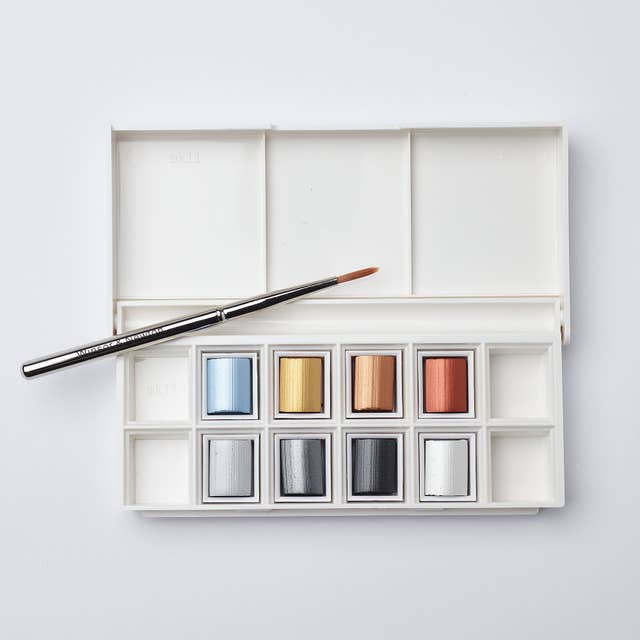 Winsor & Newton Cotman Half Pan Watercolour Pocket Set (Metallic) - ArtStore Online