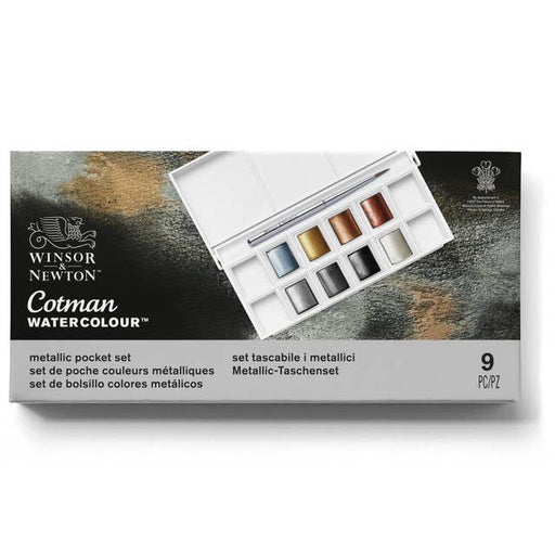 Winsor & Newton Cotman Half Pan Watercolour Pocket Set (Metallic) - ArtStore Online