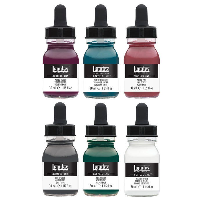 Liquitex Professional Acrylic Inks Muted Collection Set - ArtStore Online