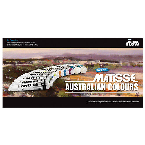 Matisse Flow 75ml Australian Colours Set Of 10 - ArtStore Online