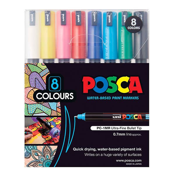 Posca Marker Extra Fine (PC-1MR) Set 8 - ArtStore Online