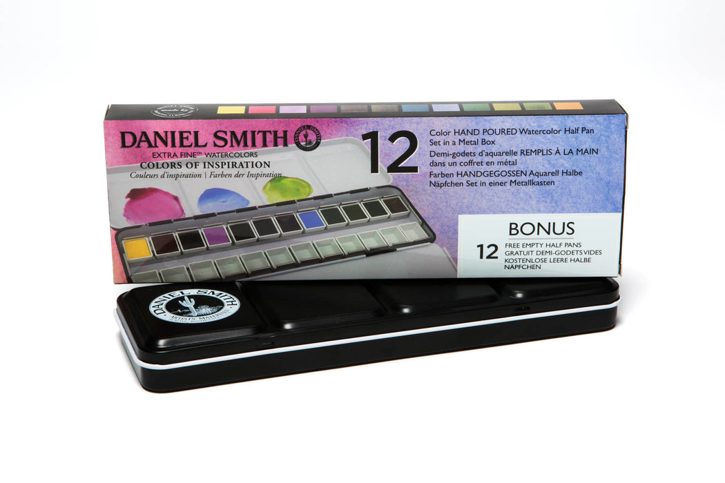 Daniel Smith Inspiration Hand Poured Half Pan Metal Box Set 12 - ArtStore Online