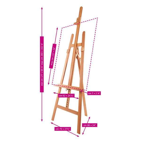 M12 Mabef A Frame Wooden Lyre Easel - Display easel - ArtStore Online