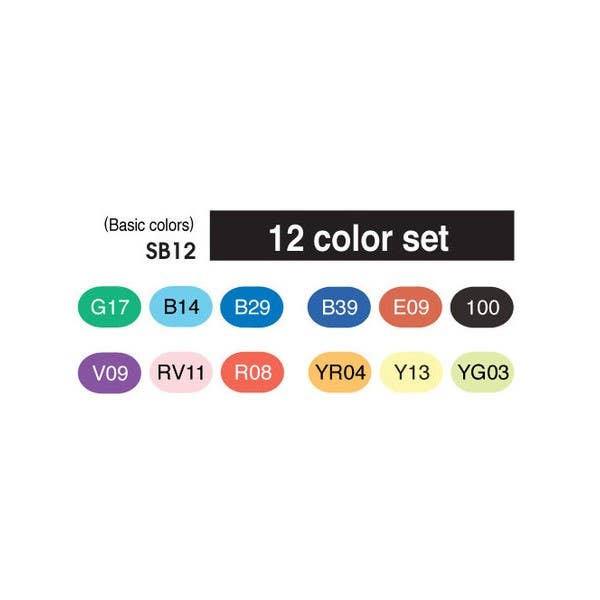 Copic Sketch Marker Assorted Colour Set 12 - ArtStore Online