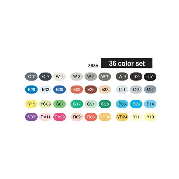 Copic Sketch Marker Assorted Colour Set 36 - ArtStore Online