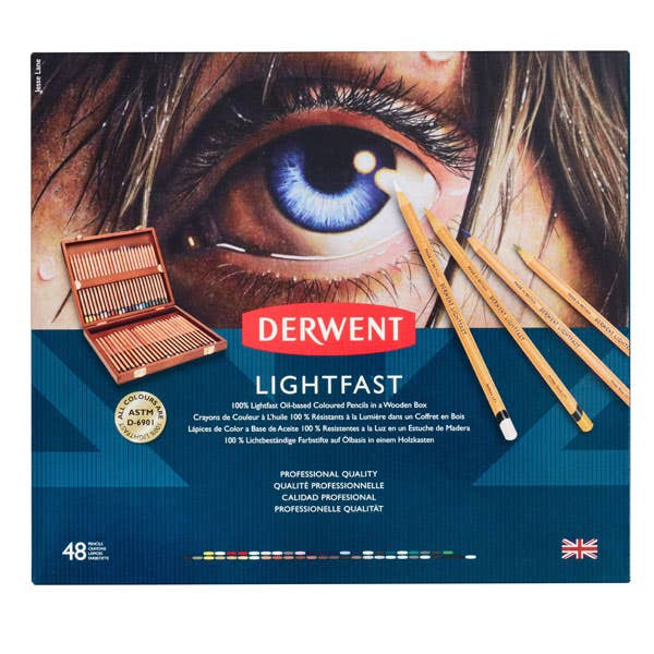 Derwent Lightfast Wooden Box Set of 48 - ArtStore Online