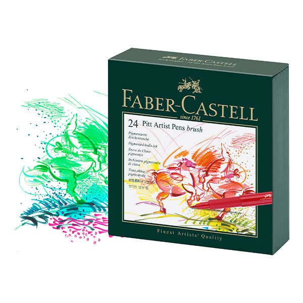 Faber-Castell Pitt Artist Brush Pen Set 24 - ArtStore Online