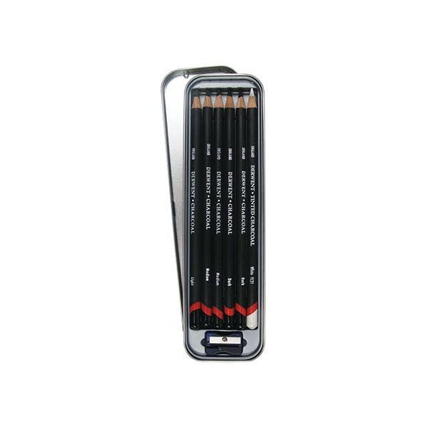 Derwent Charcoal Pencils Tin 6 - ArtStore Online