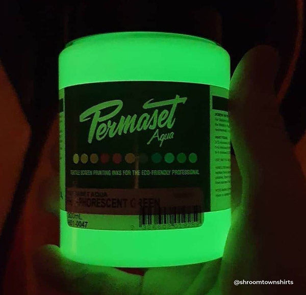 PERMASET AQUA Phosphorescent Green Ink 300ml - ArtStore Online